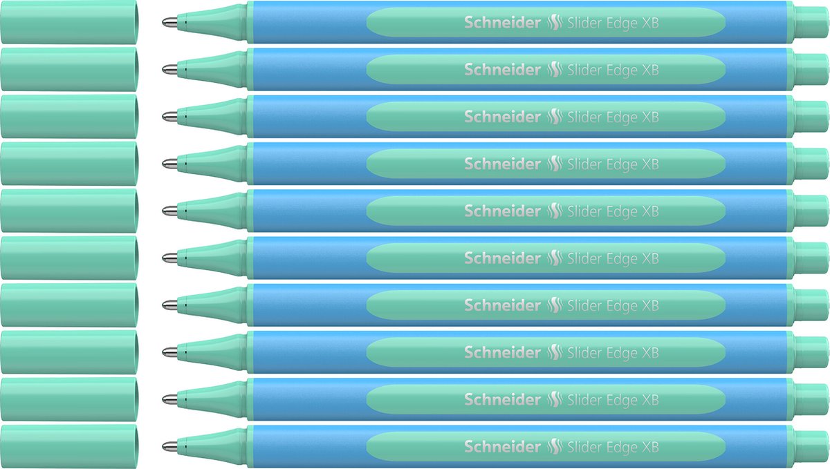 Schneider instruments d'écriture stylo à bille schneider - slider edge pastel - plume xb - pastel menthe - 10 pièces - s-152224-10
