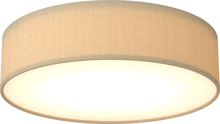 Plafonnier LED Calex 40 cm, abat-jour en tissu, taupe, culot E27, lumière blanc chaud, dimmable, plafonnier rond moderne
