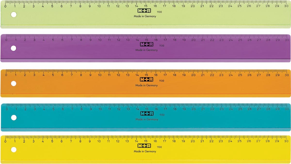Règle sans marque sans marque m+r 30cm plastique transparent assorti