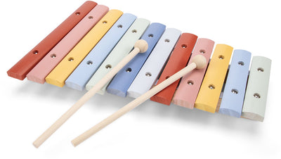 Jouet xylophone en bois Woet ® - instrument jouet coloré avec livret de musique et 2 bâtons - stimule le développement musical - à partir de 2 ans
