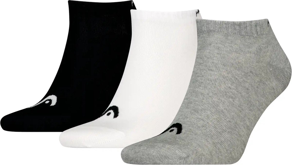 Head - unisexe - chaussettes pour baskets tous sports - entraînement - paquet de 3 - taille 43-46