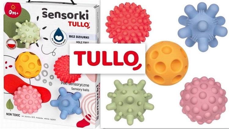 Boules sensorielles Tullo sans trou - pastel - lot de 5 - 0m+ 0+ mois 0+ mois