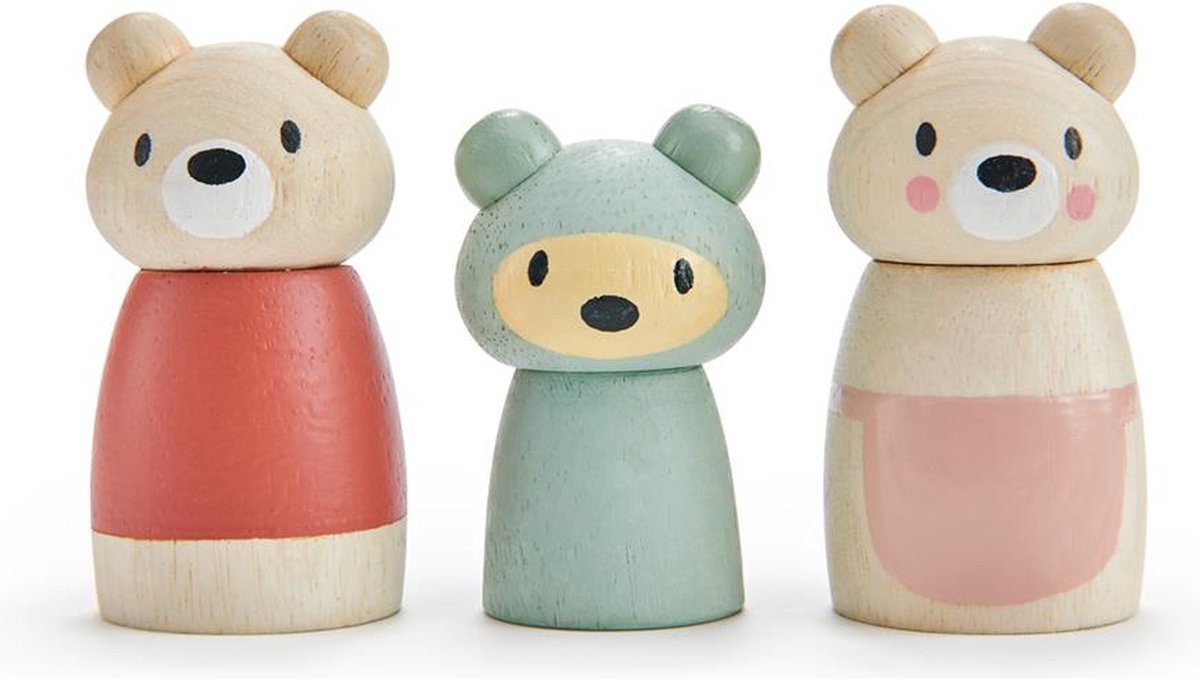 Tender leaf jouets figurines de jeu contes d'ours junior bois 3 pièces