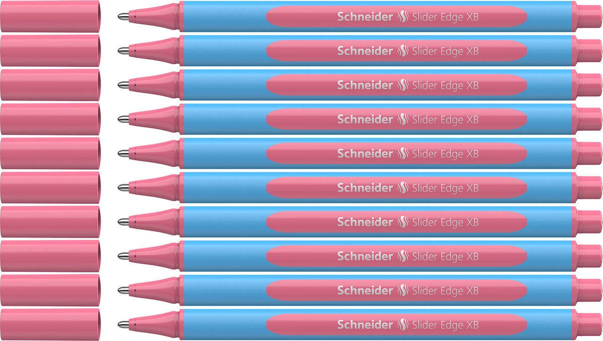 Schneider instruments d'écriture stylo à bille schneider - slider edge pastel - plume xb - écriture couleur pastel flamingo - 10 pièces - s-152222-10