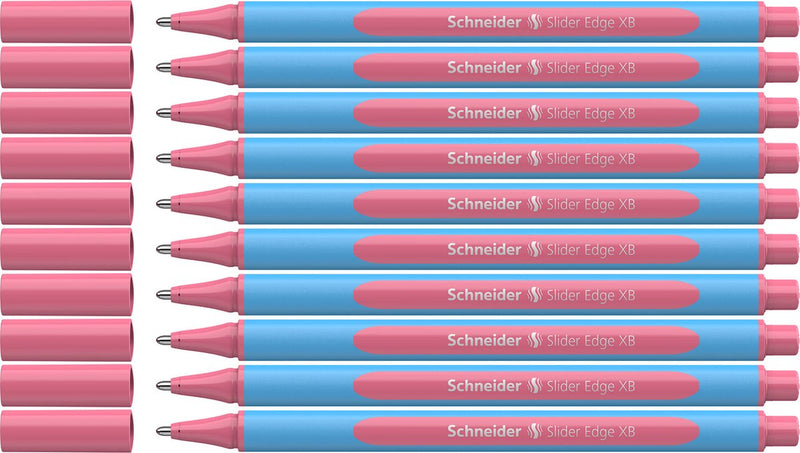 Schneider instruments d'écriture stylo à bille schneider - slider edge pastel - plume xb - écriture couleur pastel flamingo - 10 pièces - s-152222-10