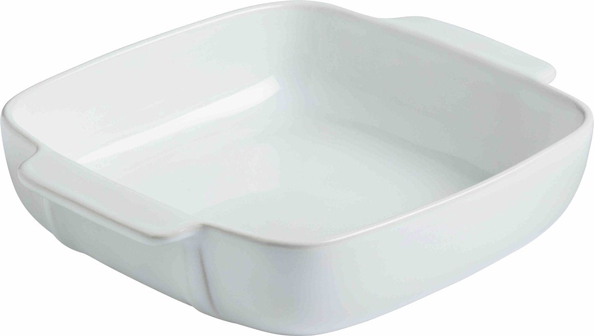 Plat à pâtisserie signature Pyrex carré - céramique - 22x22 cm - blanc