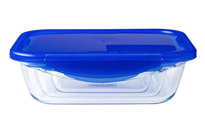 Pyrex - set de bols Cook Go de 7 pièces - verre borosilicate - bleu transparent