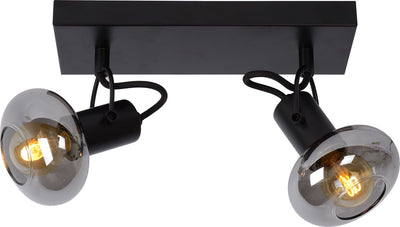Lucide madee - spot de plafond (plafonnier) - 2xe14 - noir