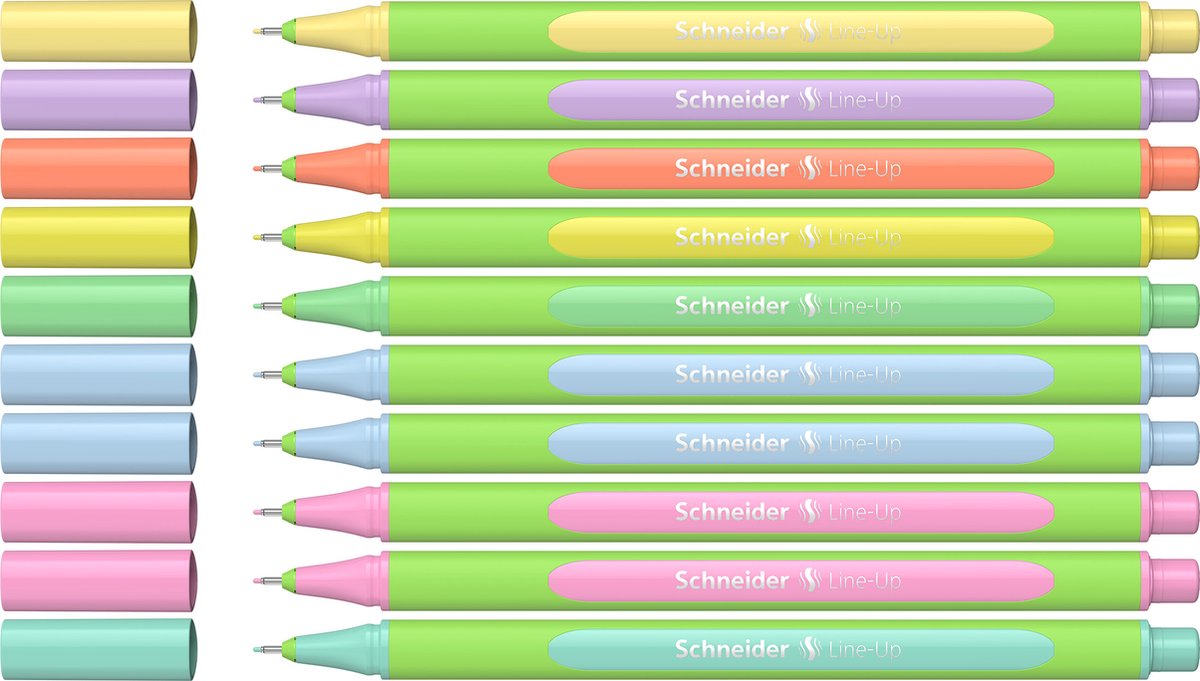 Instruments d'écriture Schneider fineliner schneider - line-up - largeur de trait 0,4 mm - pastel - boîte de 10 pièces - s-191090