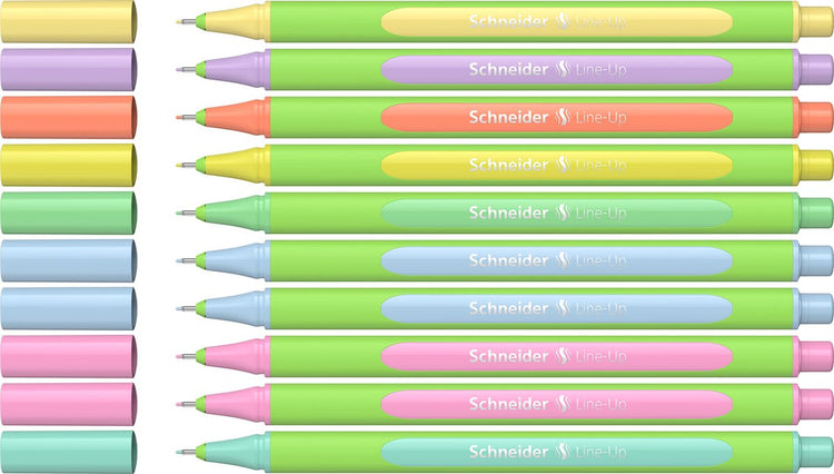 Instruments d'écriture Schneider fineliner schneider - line-up - largeur de trait 0,4 mm - pastel - boîte de 10 pièces - s-191090