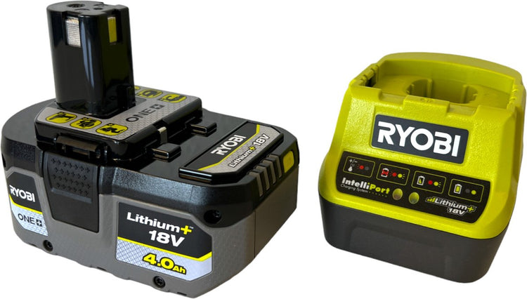 Ensemble énergétique Ryobi avec batterie 4,0 ah et chargeur rc18120-140x one+ 18v