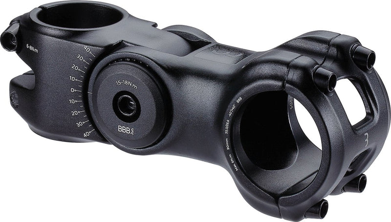 Bbb cycling highsix os potence de vélo 90mm – potence réglable -40° +40° angle – pour guidon 35mm – noir – bhs-30