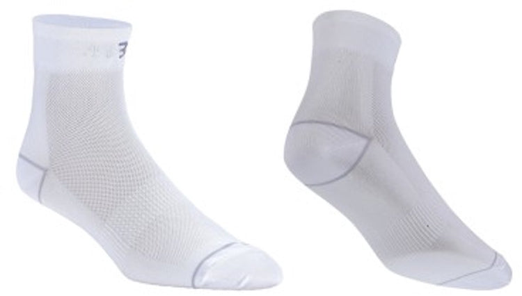 Bbb cycling chaussettes de cyclisme blanc - 2 paires - longueur : 10 cm - chaussettes de cyclisme durables été - taille 44 47 - chaussettes de cyclisme hommes et femmes - combifeet bso-06