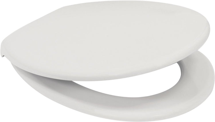 Abattant WC Plieger rondo - abattant WC de forme universelle - thermoplastique - blanc - avec couvercle - fermeture amortie - montage plastique
