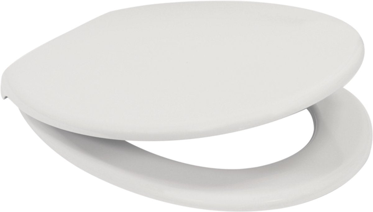 Abattant de toilettes Plieger rondo 280s - abattant de toilettes de forme universelle - duroplast - blanc - avec couvercle - montage en acier inoxydable