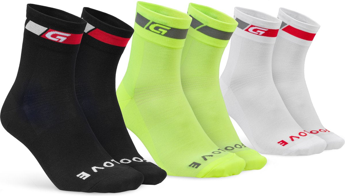 Gripgrab tricolore coupe régulière - chaussettes (pack de 3)