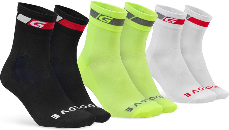Gripgrab tricolore coupe régulière - chaussettes (pack de 3)