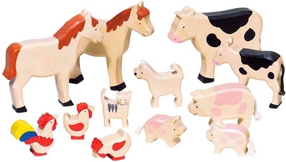 Goki Wooden Farm Set, 12dlg.