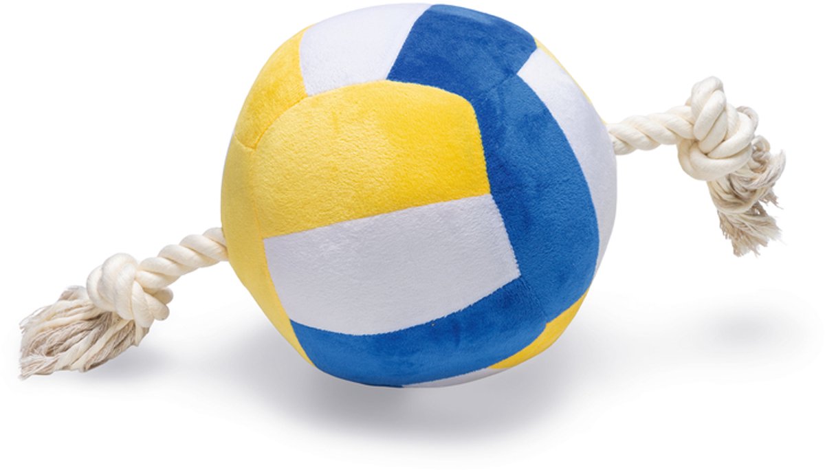Beeztees Volley-ball avec corde - jouet pour chien - peluche - multi - 33x19x19cm