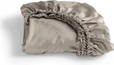 Cendrillon - dimanches - drap housse - satin 100% coton - 180x210 cm - jusqu'à 25 cm - taupe