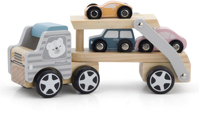 Camion en bois Polarb avec remorque incl. 3 voitures 44014