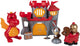 Eddy Toys Castle Play Set 8 pièces – Château jouet avec dragon et chevalier – Jouets médiévaux avec cheval et accessoires – Château rouge gris pour enfants