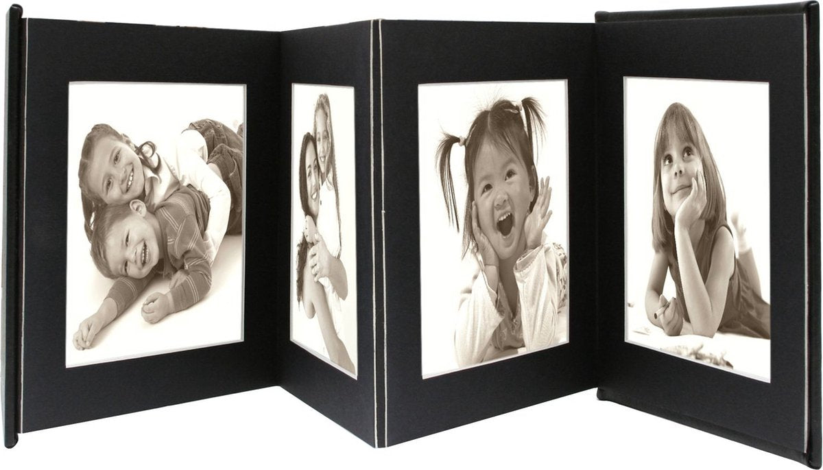 Deknudt frames a66dc2 8ph - album leporello - noir - 8x photo 13x18 cm