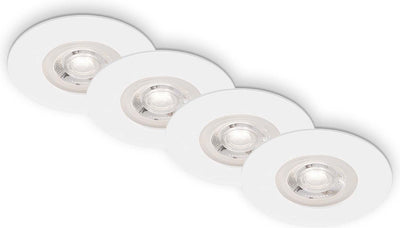 Briloner kulana - lot de 4 spots encastrables LED - éclairage salle de bain - dimmable - ø9 cm - ip44 - 4,9 w - 480 lm - 3 000 k - blanc