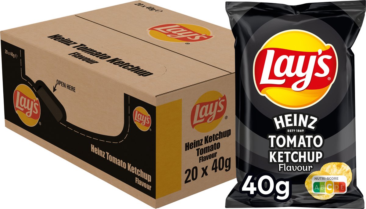 Ketchup aux tomates Lay's Heinz - chips - 20 x 40 grammes