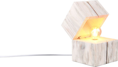 Trio trésor - lampe de table - blanc - incl. 1x e14 10w - interrupteur à cordon