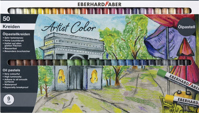 Craie pastel à l'huile Eberhard Faber - couleur d'artiste - 9 mm - 50 pièces - assorti - ef-522050