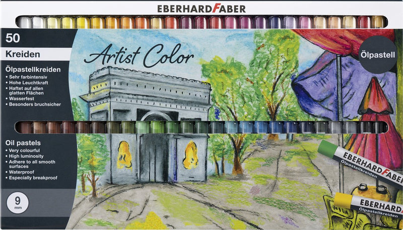 Craie pastel à l'huile Eberhard Faber - couleur d'artiste - 9 mm - 50 pièces - assorti - ef-522050
