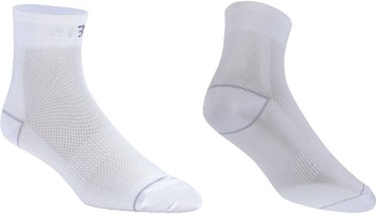 Bbb chaussettes de cyclisme blanc - 2 paires - longueur : 10 cm - chaussettes de cyclisme durables été - taille 35 38 - chaussettes de cyclisme hommes et femmes - combifeet bso-06