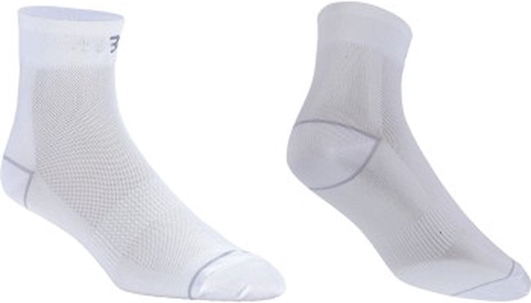 Bbb chaussettes de cyclisme blanc - 2 paires - longueur : 10 cm - chaussettes de cyclisme durables été - taille 35 38 - chaussettes de cyclisme hommes et femmes - combifeet bso-06