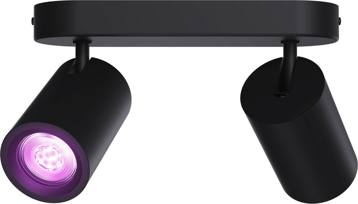 Plafonnier intelligent Calex - 2 lumières - spot intelligent en saillie - ovale - noir