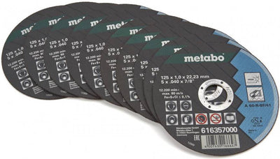 Accessoires Metabo disques à tronçonner en boîte (10 pièces) | ø 125x1,0x22,23 - 616359000