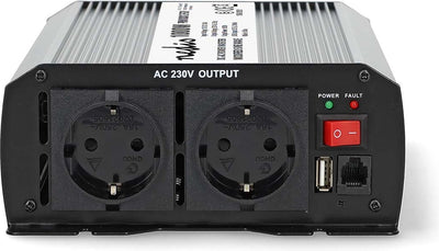 Onduleur de voiture Nedis 1000w – 12v 230v – 2x prise 1x port de charge USB – onde sinusoïdale modifiée – convertisseur de tension