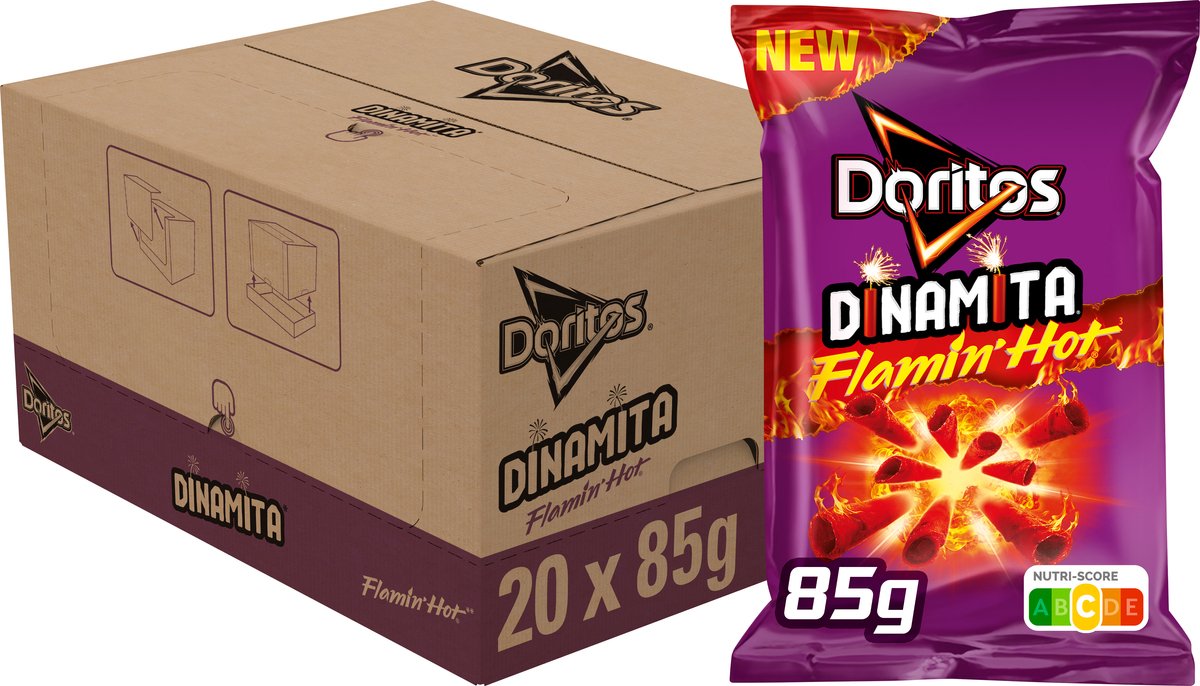 Doritos Dinamita Flamin chips chaudes 20 x 85 grammes