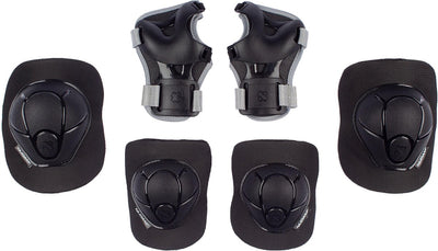 Nijdam set de protection skate enfants - neo nero - noir gris - m