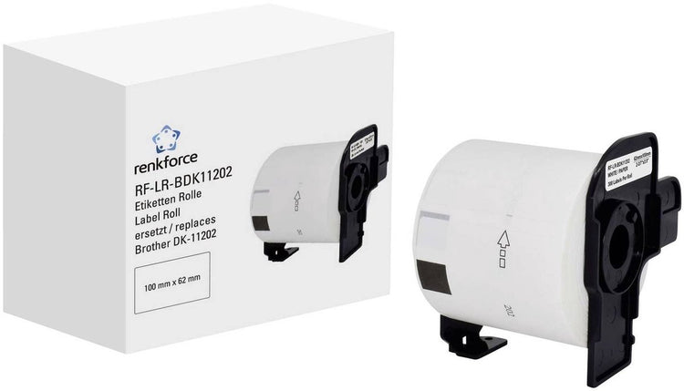 Renkforce RF-6027498, blanc, étiquette d'imprimante autocollante, étiquette continue, rouleau, papier, thermique direct