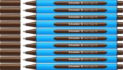Instruments d'écriture Schneider stylo à bille Schneider - bord coulissant - xb - marron - 10 pièces - s-152207-10
