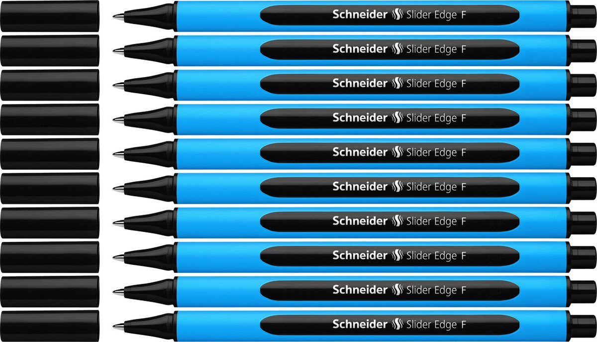 Schneider instruments d'écriture stylo à bille schneider - bord coulissant - plume f - couleur d'écriture noir - 10 pièces - s-152001-10