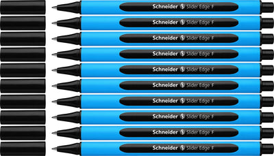 Schneider instruments d'écriture stylo à bille schneider - bord coulissant - plume f - couleur d'écriture noir - 10 pièces - s-152001-10