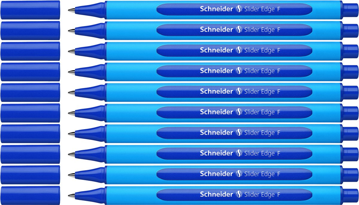 Schneider instruments d'écriture stylo à bille schneider - bord coulissant - plume f - couleur d'écriture bleu - 10 pièces - s-152003-10