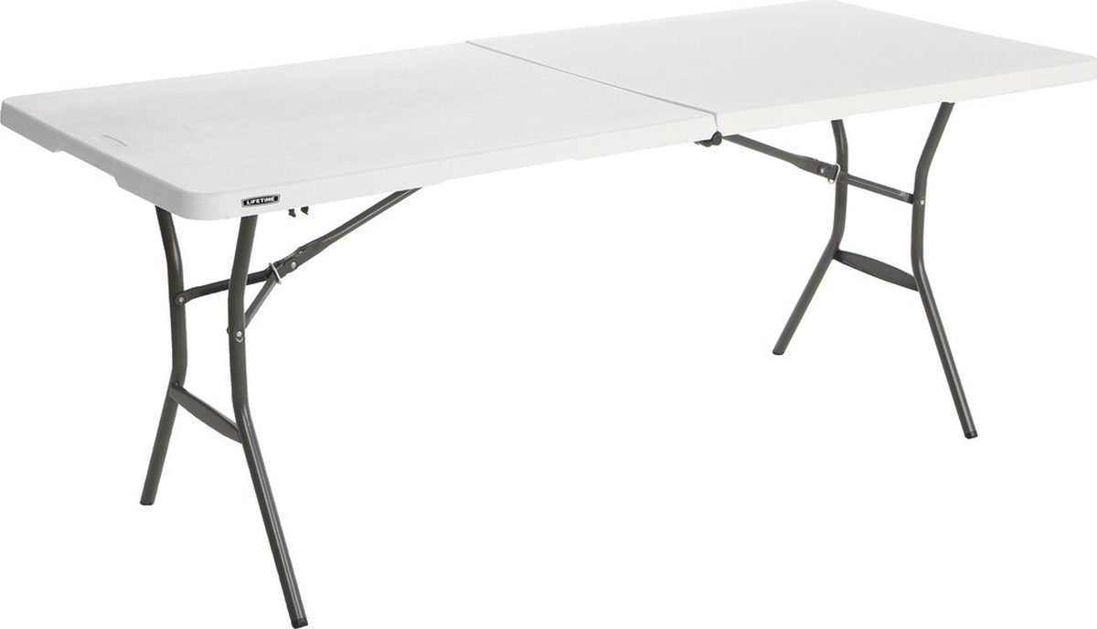 Lifetime - table de travail - table de buffet - 180 cm - pliable comme une valise - blanc