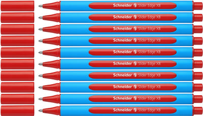 Schneider writing instruments stylo à bille schneider - slider edge - plume xb - couleur d'écriture rouge - boîte 10 pièces