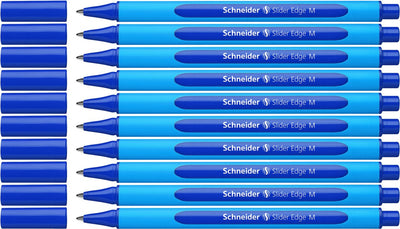 Schneider instruments d'écriture stylo à bille schneider - bord coulissant - plume m - couleur d'écriture bleu - 10 pièces - s-152103-10