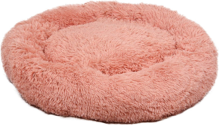 Lit pour chien Flamingo - lit pour chien beignet - lit pour chat - panier rond en peluche avec antidérapant - panier krems vieux rose - ø70 cm
