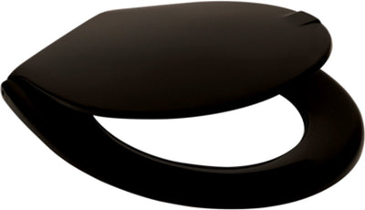 Abattant de toilettes Plieger Kadett - abattant de toilettes de forme universelle - duroplast - noir - avec couvercle - montage en plastique