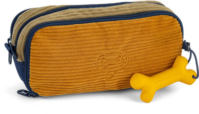 Stones and bones rowan 2.0 - trousse - trousse enfant - 3 compartiments - velours côtelé - kaki miel